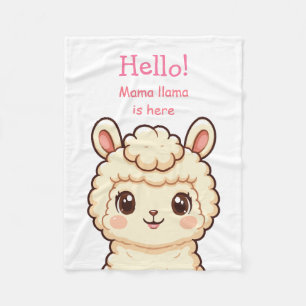 Cute llama illustration design fleece blanket