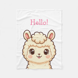 Cute llama illustration design fleece blanket