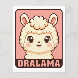 Cute llama illustration design flyer