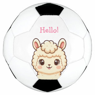 Cute llama illustration design football