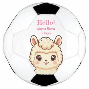 Cute llama illustration design football