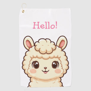 Cute llama illustration design golf towel