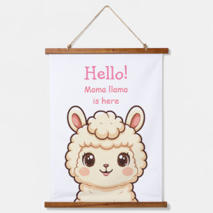 Cute llama illustration design hanging tapestry
