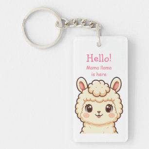 Cute llama illustration design key ring