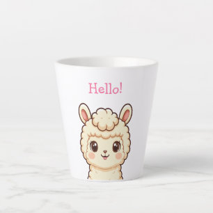 Cute llama illustration design latte mug