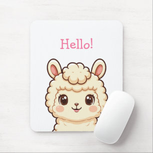 Cute llama illustration design mouse mat