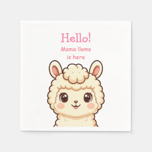 Cute llama illustration design napkin