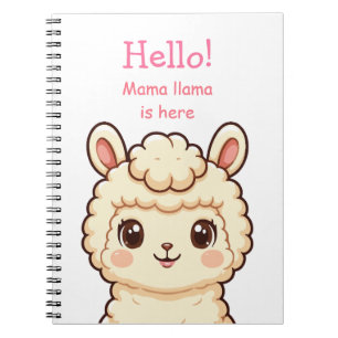 Cute llama illustration design notebook