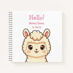 Cute llama illustration design notebook