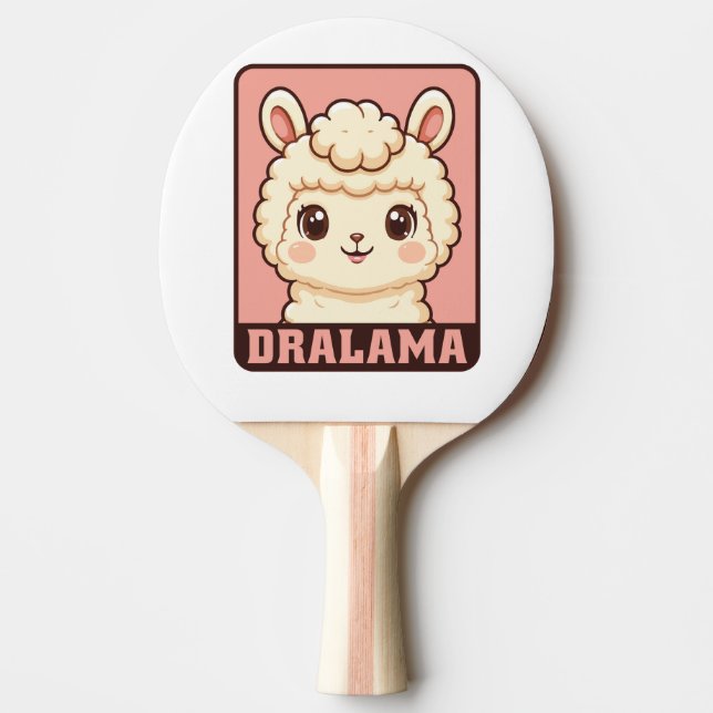 Cute llama illustration design ping pong paddle (Front)