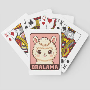 Cute llama illustration design playing cards