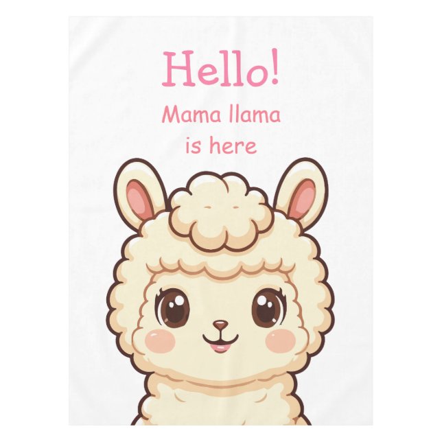 Cute llama illustration design tablecloth (Front)