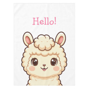 Cute llama illustration design tablecloth