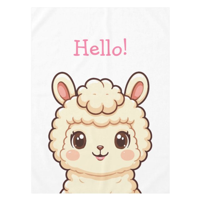 Cute llama illustration design tablecloth (Front)