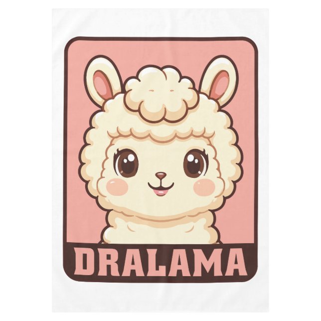 Cute llama illustration design tablecloth (Front)