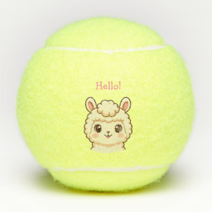 Cute llama illustration design tennis balls