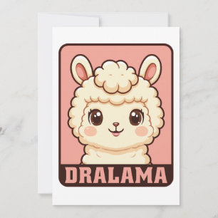 Cute llama illustration design thank you card
