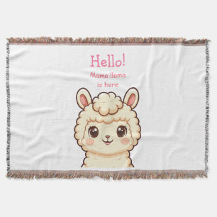 Cute llama illustration design throw blanket