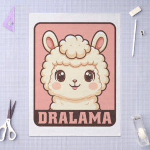 Cute llama illustration design tissue paper