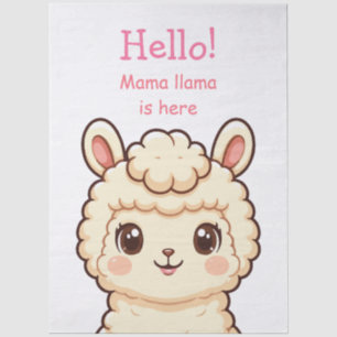 Cute llama illustration design tissue paper