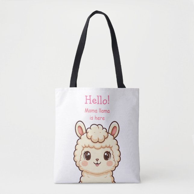 Cute llama illustration design tote bag (Front)