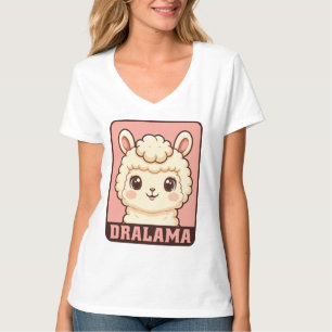 Cute llama illustration t-shirt design