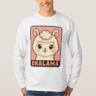 Cute llama illustration t-shirt design