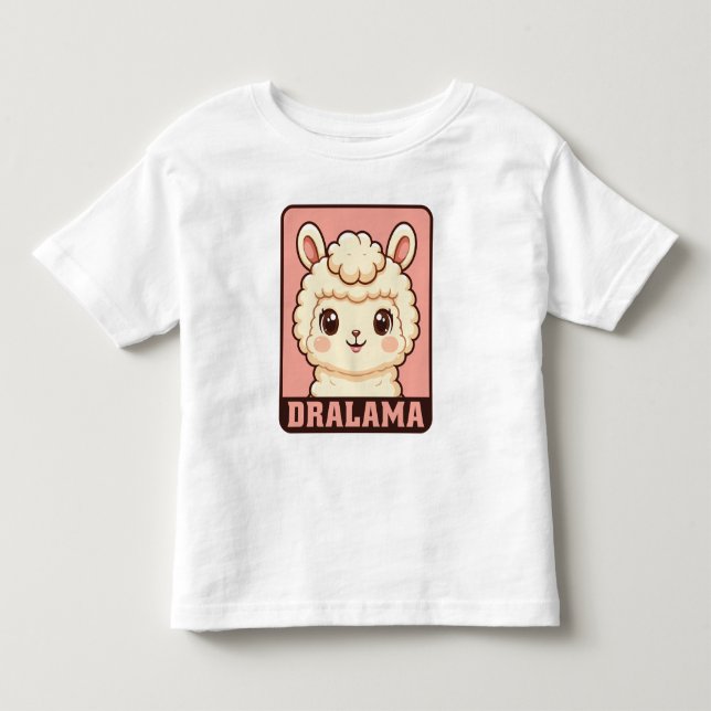 Cute llama illustration t-shirt design (Front)