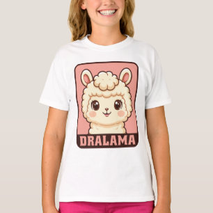 Cute llama illustration t-shirt design