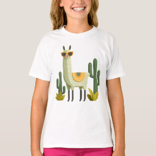 Cute Llama In Sunglasses – Cool Animal Kids  T-Shirt
