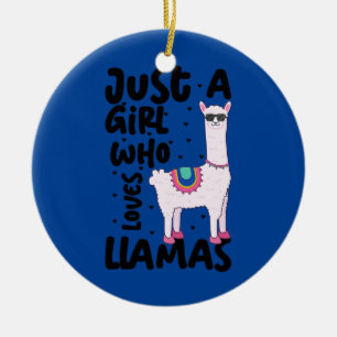 Cute Llama Lover Just A Girl Who Loves Llamas Ceramic Tree Decoration