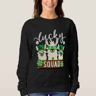Cute Llama Lucky Squad   Alpaca crew St Patricks D Sweatshirt