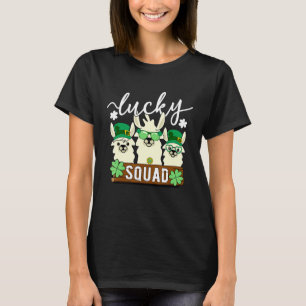 Cute Llama Lucky Squad - Funny Alpaca crew St Patr T-Shirt