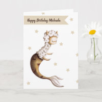Cute Llama Mermaid Birthday
