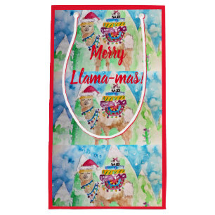Cute Llama Merry Llama-mas Art Christmas Gift Bag