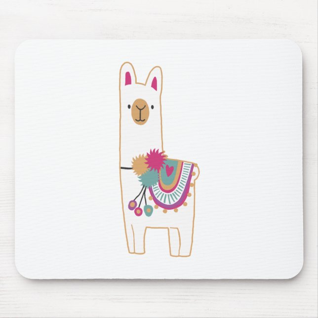 Cute llama mouse mat (Front)