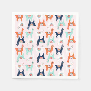 Cute Llama Paper Napkins