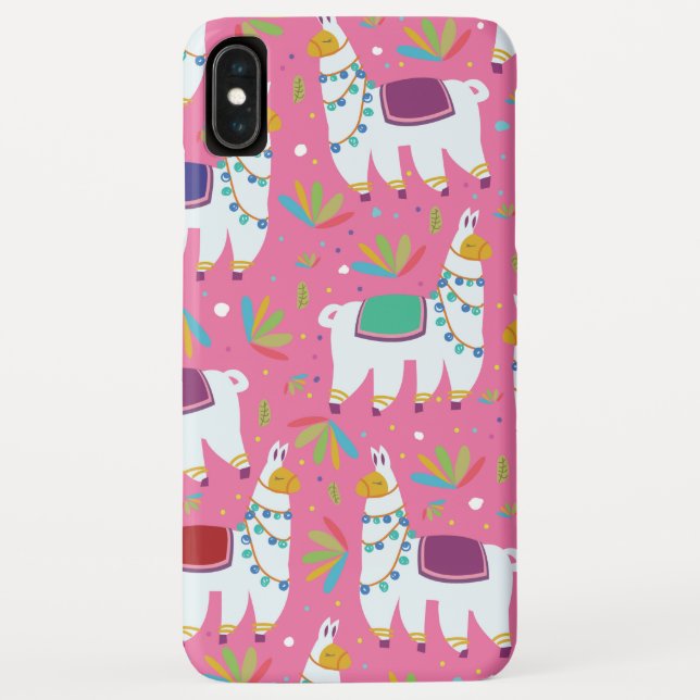 Cute Llama Pattern Case-Mate iPhone Case (Back)