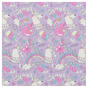 Cute Llama Pattern Fabric