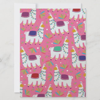 Cute Llama Pattern Invitation
