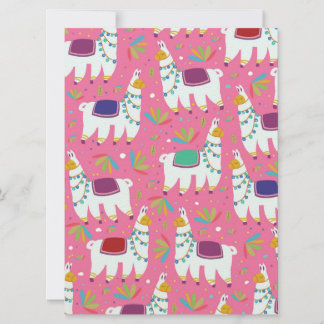 Cute Llama Pattern Invitation