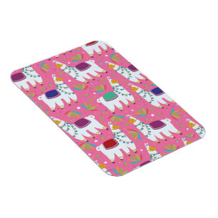 Cute Llama Pattern Magnet