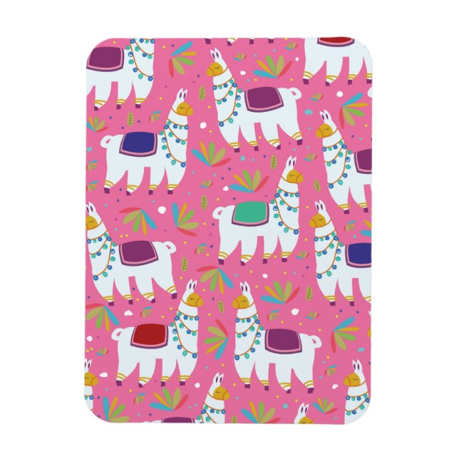 Cute Llama Pattern Magnet (Vertical)
