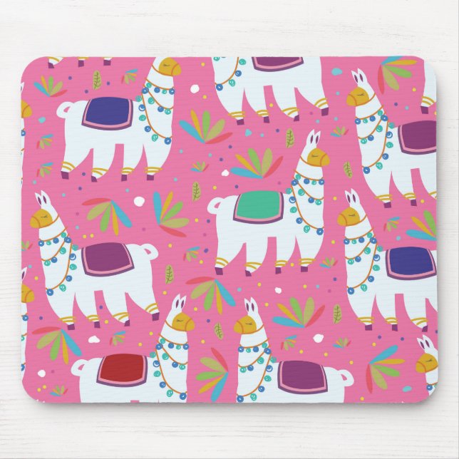 Cute Llama Pattern Mouse Mat (Front)