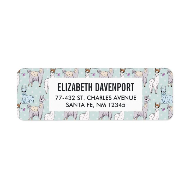 Cute Llama Pattern on Polka Dots (Front)