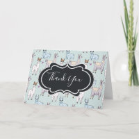 Cute Llama Pattern on Polka Dots Thank You