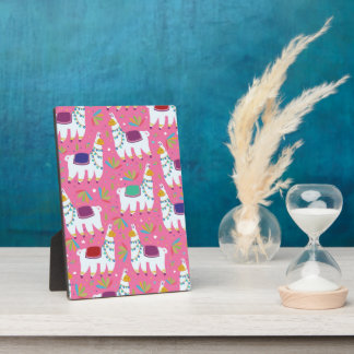 Cute Llama Pattern Plaque