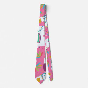 Cute Llama Pattern Tie