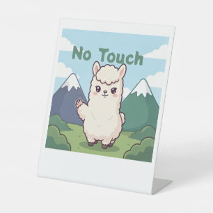 Cute Llama Pedestal Sign