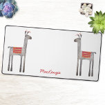 Cute Llama Personalised Desk Mat<br><div class="desc">A fun llama or alpaca design ready for you to customise with your own name,  quote or funny saying.  Original art by Nic Squirrell.</div>